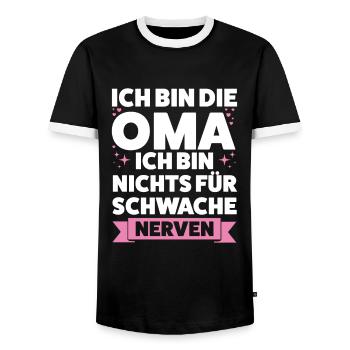 Oma Großmutter Großeltern Geschenk - Männer Kontrast-T-Shirt - Schwarz/Weiß - Vorne - AI Model Female 172 light (172cm) & AI Model Male 178 light (178cm)