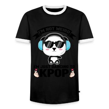 Kpop merch kpop panda Panda-Liebhaber Geschenk - Männer Kontrast-T-Shirt - Schwarz/Weiß - Vorne - AI Model Female 172 light (172cm) & AI Model Male 178 light (178cm)