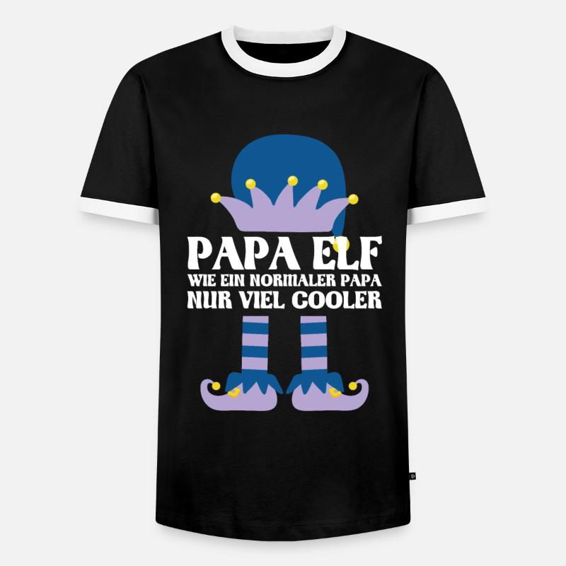 Papa Elf Papa Elf Geschenk - Männer Kontrast-T-Shirt - Schwarz/Weiß