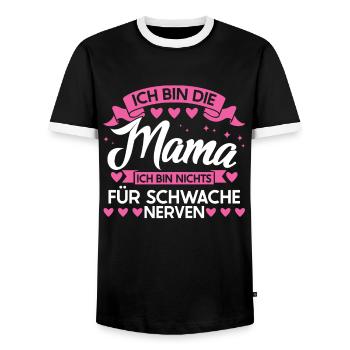 Mutter Familie Kinder Geschenk - Männer Kontrast-T-Shirt - Schwarz/Weiß - Vorne - AI Model Female 172 light (172cm) & AI Model Male 178 light (178cm)