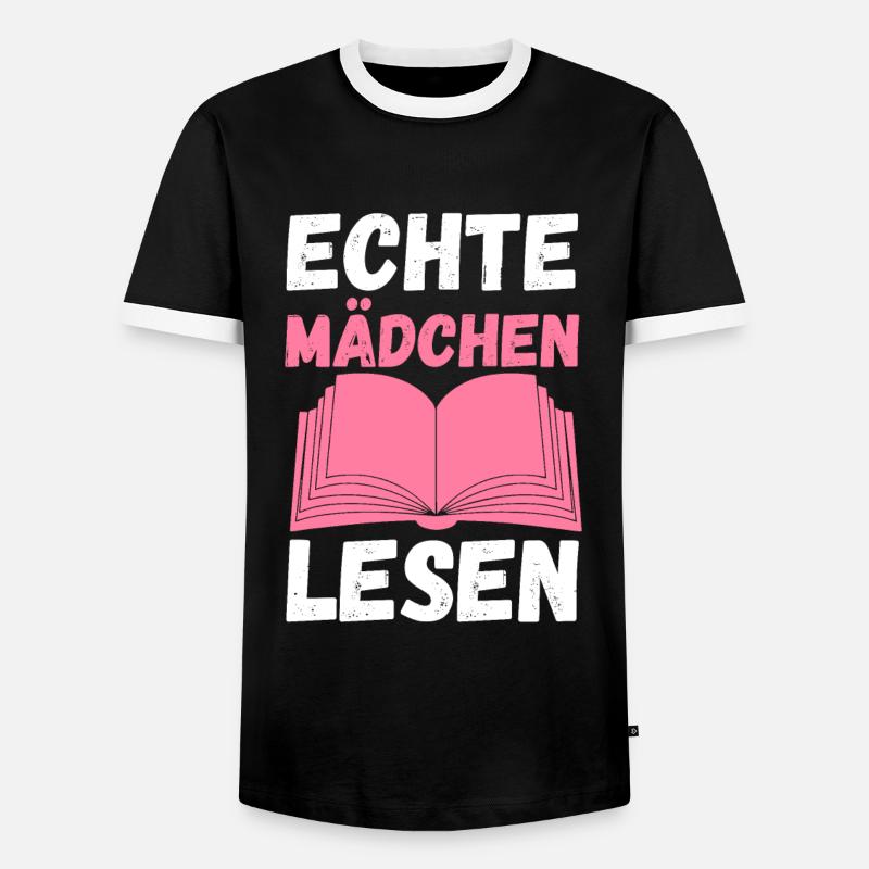 Lesen Mädchen Leser Geschenk - Männer Kontrast-T-Shirt - Schwarz/Weiß