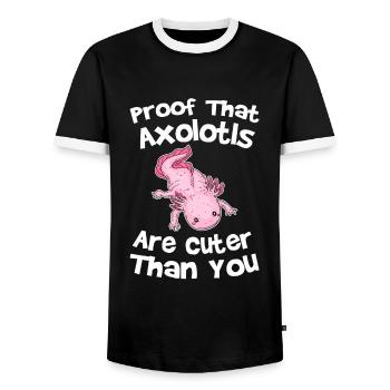 Axolotl Axolotl Tiergeschenk - Männer Kontrast-T-Shirt - Schwarz/Weiß - Vorne - AI Model Female 172 light (172cm) & AI Model Male 178 light (178cm)