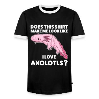 Axolotl Axolotl Tiergeschenk - Männer Kontrast-T-Shirt - Schwarz/Weiß - Vorne - AI Model Female 172 light (172cm) & AI Model Male 178 light (178cm)