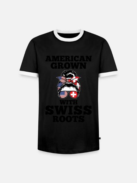 Schweizer Schweizer Schweiz Geschenk - Männer Kontrast-T-Shirt - Schwarz/Weiß