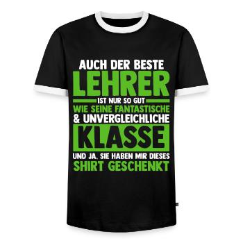 Lehrer Beruf Schullehrer Geschenk - Männer Kontrast-T-Shirt - Schwarz/Weiß - Vorne - AI Model Female 172 light (172cm) & AI Model Male 178 light (178cm)