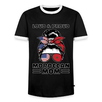 Marokko Marokkaner Marokkanische Wurzeln Geschenk - Männer Kontrast-T-Shirt - Schwarz/Weiß - Vorne - AI Model Female 172 light (172cm) & AI Model Male 178 light (178cm)