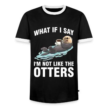Otterliebhaber Otterkaffee Otterbesitzer Geschenk - Männer Kontrast-T-Shirt - Schwarz/Weiß - Vorne - AI Model Female 172 light (172cm) & AI Model Male 178 light (178cm)