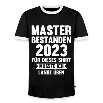 Master 2023 Prüfung Masterprüfung Geschenk - Männer Kontrast-T-Shirt - Schwarz/Weiß - Vorne - AI Model Female 172 light (172cm) & AI Model Male 178 light (178cm)