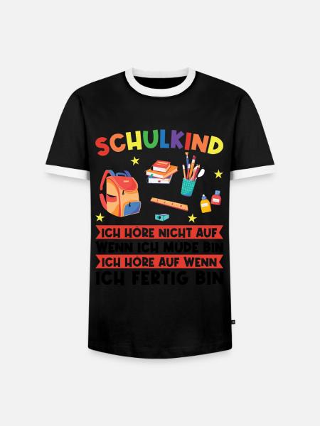 Schulkind Einschulung Schulkinder Geschenk - Männer Kontrast-T-Shirt - Schwarz/Weiß