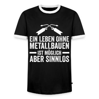 Metallbauer Beruf Metallbauen Geschenk - Männer Kontrast-T-Shirt - Schwarz/Weiß - Vorne - AI Model Female 172 light (172cm) & AI Model Male 178 light (178cm)
