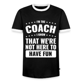Trainer Trainer Sport Geschenk - Männer Kontrast-T-Shirt - Schwarz/Weiß - Vorne - AI Model Female 172 light (172cm) & AI Model Male 178 light (178cm)