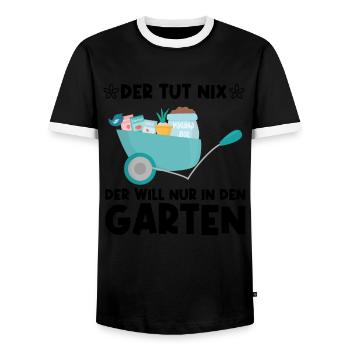 Garten Pflanze Gartenarbeit Geschenk - Männer Kontrast-T-Shirt - Schwarz/Weiß - Vorne - AI Model Female 172 light (172cm) & AI Model Male 178 light (178cm)