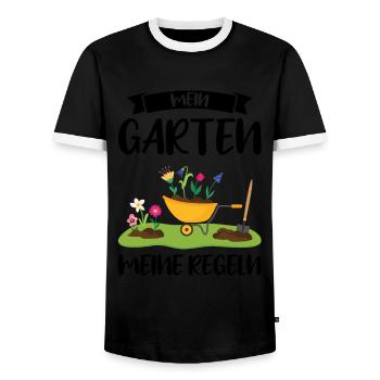 Garten Pflanze Gartenarbeit Geschenk - Männer Kontrast-T-Shirt - Schwarz/Weiß - Vorne - AI Model Female 172 light (172cm) & AI Model Male 178 light (178cm)