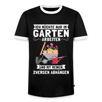 Garten Pflanze Gartenarbeit Geschenk - Männer Kontrast-T-Shirt - Schwarz/Weiß - Vorne - AI Model Female 172 light (172cm) & AI Model Male 178 light (178cm)