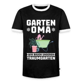 Garten Oma Gärtnern Geschenk - Männer Kontrast-T-Shirt - Schwarz/Weiß - Vorne - AI Model Female 172 light (172cm) & AI Model Male 178 light (178cm)