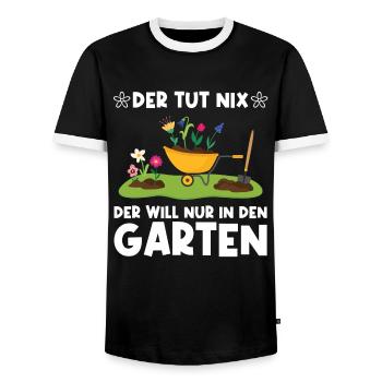 Garten Pflanze Gartenarbeit Geschenk - Männer Kontrast-T-Shirt - Schwarz/Weiß - Vorne - AI Model Female 172 light (172cm) & AI Model Male 178 light (178cm)