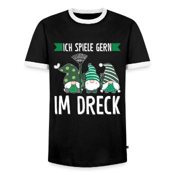 Garten-arbeit Gnome Gartenliebhaber Geschenk - Männer Kontrast-T-Shirt - Schwarz/Weiß - Vorne - AI Model Female 172 light (172cm) & AI Model Male 178 light (178cm)