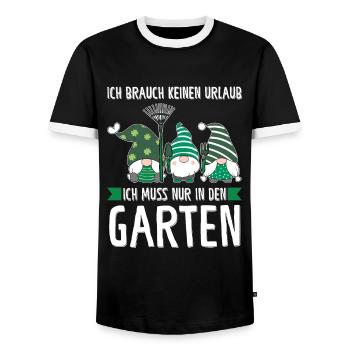 Garten-arbeit Gnome Gärtnern Geschenk - Männer Kontrast-T-Shirt - Schwarz/Weiß - Vorne - AI Model Female 172 light (172cm) & AI Model Male 178 light (178cm)