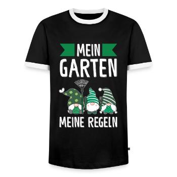 Garten-arbeit Gnome Gärtnern Geschenk - Männer Kontrast-T-Shirt - Schwarz/Weiß - Vorne - AI Model Female 172 light (172cm) & AI Model Male 178 light (178cm)