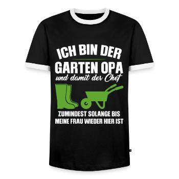 Garten Opa Gnome Gartenarbeit Geschenk - Männer Kontrast-T-Shirt - Schwarz/Weiß - Vorne - AI Model Female 172 light (172cm) & AI Model Male 178 light (178cm)