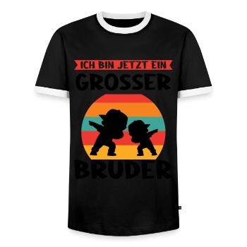 Großer Bruder Dabbing Einzelkind Geschenk - Männer Kontrast-T-Shirt - Schwarz/Weiß - Vorne - AI Model Female 172 light (172cm) & AI Model Male 178 light (178cm)