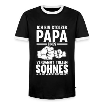 Große Schwester Eule Grosse Schwester Geschenk - Männer Kontrast-T-Shirt - Schwarz/Weiß - Vorne - AI Model Female 172 light (172cm) & AI Model Male 178 light (178cm)