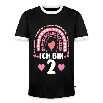 1.Geburtstag Regenbogen 1 Jahr alt Geschenk - Männer Kontrast-T-Shirt - Schwarz/Weiß - Vorne - AI Model Female 172 light (172cm) & AI Model Male 178 light (178cm)