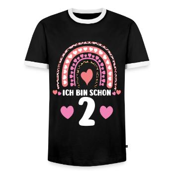 1.Geburtstag Regenbogen 1 Jahr alt Geschenk - Männer Kontrast-T-Shirt - Schwarz/Weiß - Vorne - AI Model Female 172 light (172cm) & AI Model Male 178 light (178cm)