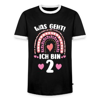 1.Geburtstag Regenbogen 1 Jahr alt Geschenk - Männer Kontrast-T-Shirt - Schwarz/Weiß - Vorne - AI Model Female 172 light (172cm) & AI Model Male 178 light (178cm)