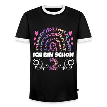 1.Geburtstag Regenbogen 1 Jahr alt Geschenk - Männer Kontrast-T-Shirt - Schwarz/Weiß - Vorne - AI Model Female 172 light (172cm) & AI Model Male 178 light (178cm)
