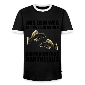 Fish Baryancistrus Xanthellus Fisher Geschenk - Männer Kontrast-T-Shirt - Schwarz/Weiß - Vorne - AI Model Female 172 light (172cm) & AI Model Male 178 light (178cm)