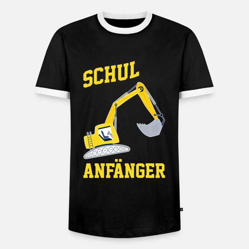 Schulkind Bagger Einschulung Geschenk - Männer Kontrast-T-Shirt - Schwarz/Weiß