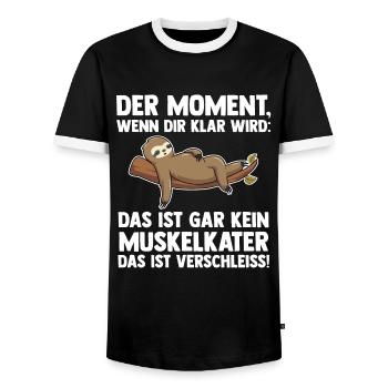 Faultier Sarkasmus Faultiere Geschenk - Männer Kontrast-T-Shirt - Schwarz/Weiß - Vorne - AI Model Female 172 light (172cm) & AI Model Male 178 light (178cm)