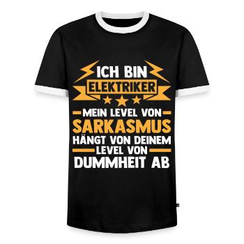 Elektriker Beruf Elektromeister Geschenk - Männer Kontrast-T-Shirt - Schwarz/Weiß - Vorne - AI Model Female 172 light (172cm) & AI Model Male 178 light (178cm)