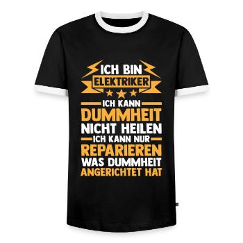 Elektriker Beruf Elektromeister Geschenk - Männer Kontrast-T-Shirt - Schwarz/Weiß - Vorne - AI Model Female 172 light (172cm) & AI Model Male 178 light (178cm)