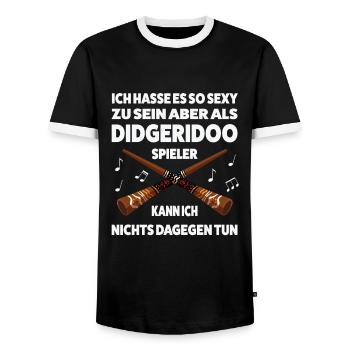 Didgeridoo Musiker Didgeridoospieler Geschenk - Männer Kontrast-T-Shirt - Schwarz/Weiß - Vorne - AI Model Female 172 light (172cm) & AI Model Male 178 light (178cm)