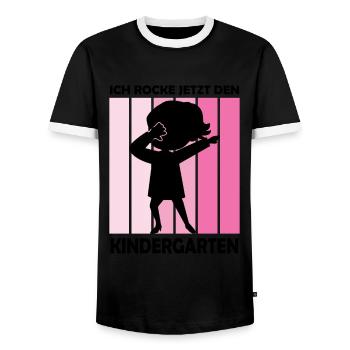 Kindergarten Dabbing Kindergartenanfänger Geschenk - Männer Kontrast-T-Shirt - Schwarz/Weiß - Vorne - AI Model Female 172 light (172cm) & AI Model Male 178 light (178cm)
