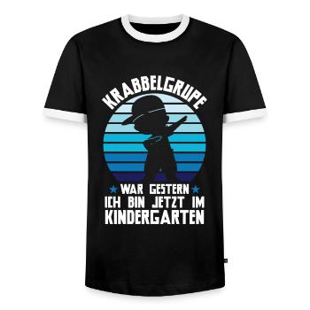 Kindergarten Dabbing Kindergartenanfänger Geschenk - Männer Kontrast-T-Shirt - Schwarz/Weiß - Vorne - AI Model Female 172 light (172cm) & AI Model Male 178 light (178cm)
