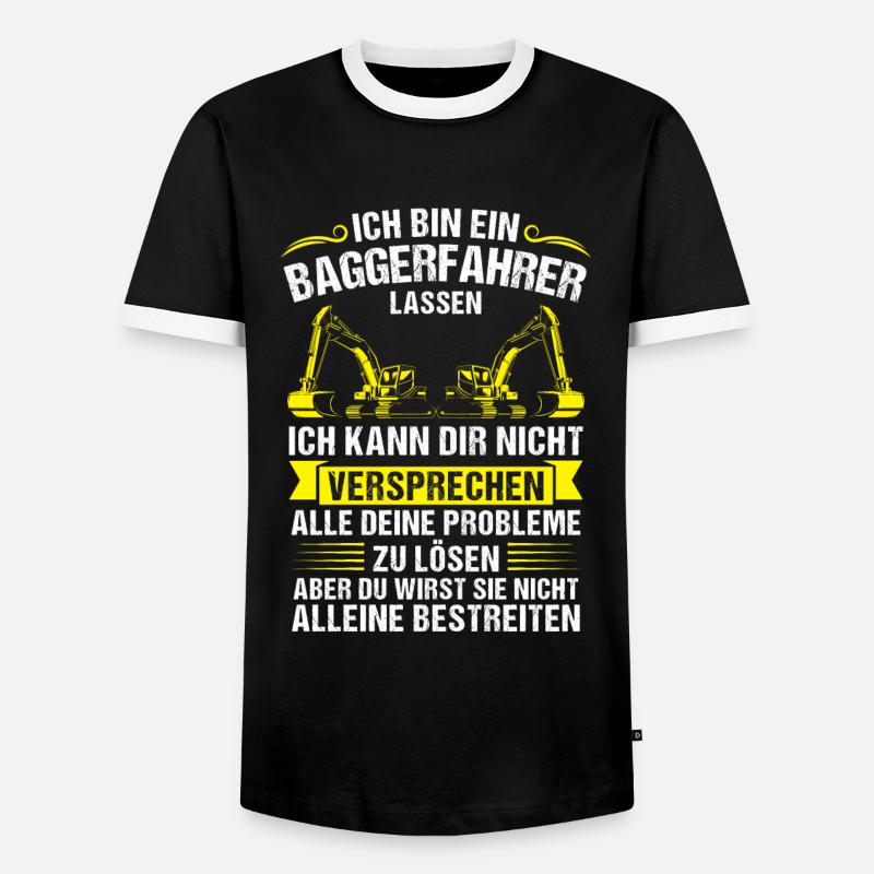 Baggerfahrer Beruf Bauarbeiter Geschenk - Männer Kontrast-T-Shirt - Schwarz/Weiß