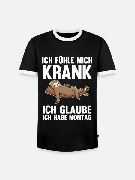 Faultier Faul Fauler Geschenk - Männer Kontrast-T-Shirt - Schwarz/Weiß