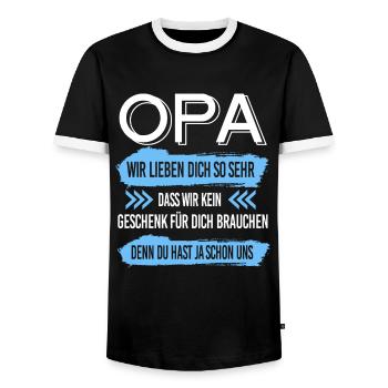Opa Familie Großeltern Geschenk - Männer Kontrast-T-Shirt - Schwarz/Weiß - Vorne - AI Model Female 172 light (172cm) & AI Model Male 178 light (178cm)