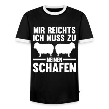 Schaf Landwirt Schafhalter Geschenk - Männer Kontrast-T-Shirt - Schwarz/Weiß - Vorne - AI Model Female 172 light (172cm) & AI Model Male 178 light (178cm)