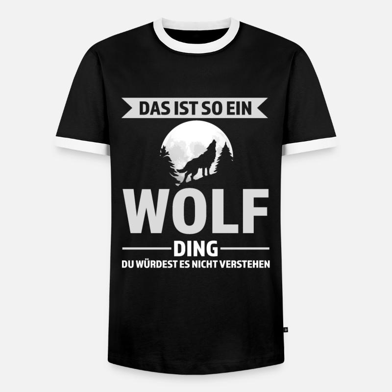 Wolf Tier Wölfe Geschenk - Männer Kontrast-T-Shirt - Schwarz/Weiß