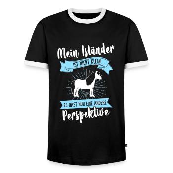 Isländer Pferd Pferdeliebhaber Geschenk - Männer Kontrast-T-Shirt - Schwarz/Weiß - Vorne - AI Model Female 172 light (172cm) & AI Model Male 178 light (178cm)