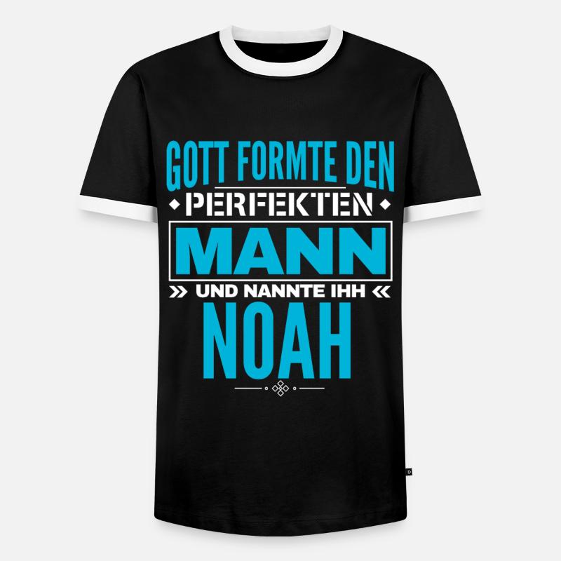 Noah Name Design - Männer Kontrast-T-Shirt - Schwarz/Weiß