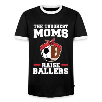 baller fussball baller Geschenk - Männer Kontrast-T-Shirt - Schwarz/Weiß - Vorne - AI Model Female 172 light (172cm) & AI Model Male 178 light (178cm)
