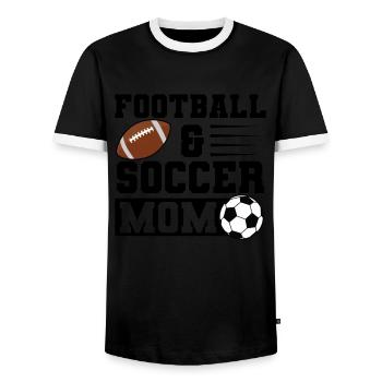 baller fussball baller Geschenk - Männer Kontrast-T-Shirt - Schwarz/Weiß - Vorne - AI Model Female 172 light (172cm) & AI Model Male 178 light (178cm)