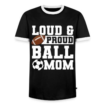 baller fussball baller Geschenk - Männer Kontrast-T-Shirt - Schwarz/Weiß - Vorne - AI Model Female 172 light (172cm) & AI Model Male 178 light (178cm)