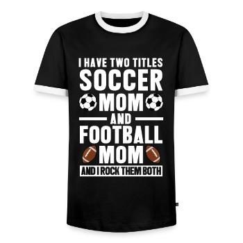 baller fussball baller Geschenk - Männer Kontrast-T-Shirt - Schwarz/Weiß - Vorne - AI Model Female 172 light (172cm) & AI Model Male 178 light (178cm)