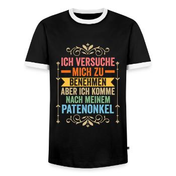 Patenonkel Familie Taufpate Geschenk - Männer Kontrast-T-Shirt - Schwarz/Weiß - Vorne - AI Model Female 172 light (172cm) & AI Model Male 178 light (178cm)